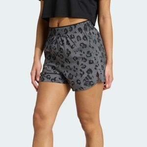 Adidas Workout Essentials Woven Short Small Gray Black Leopard Print NEW 1650
